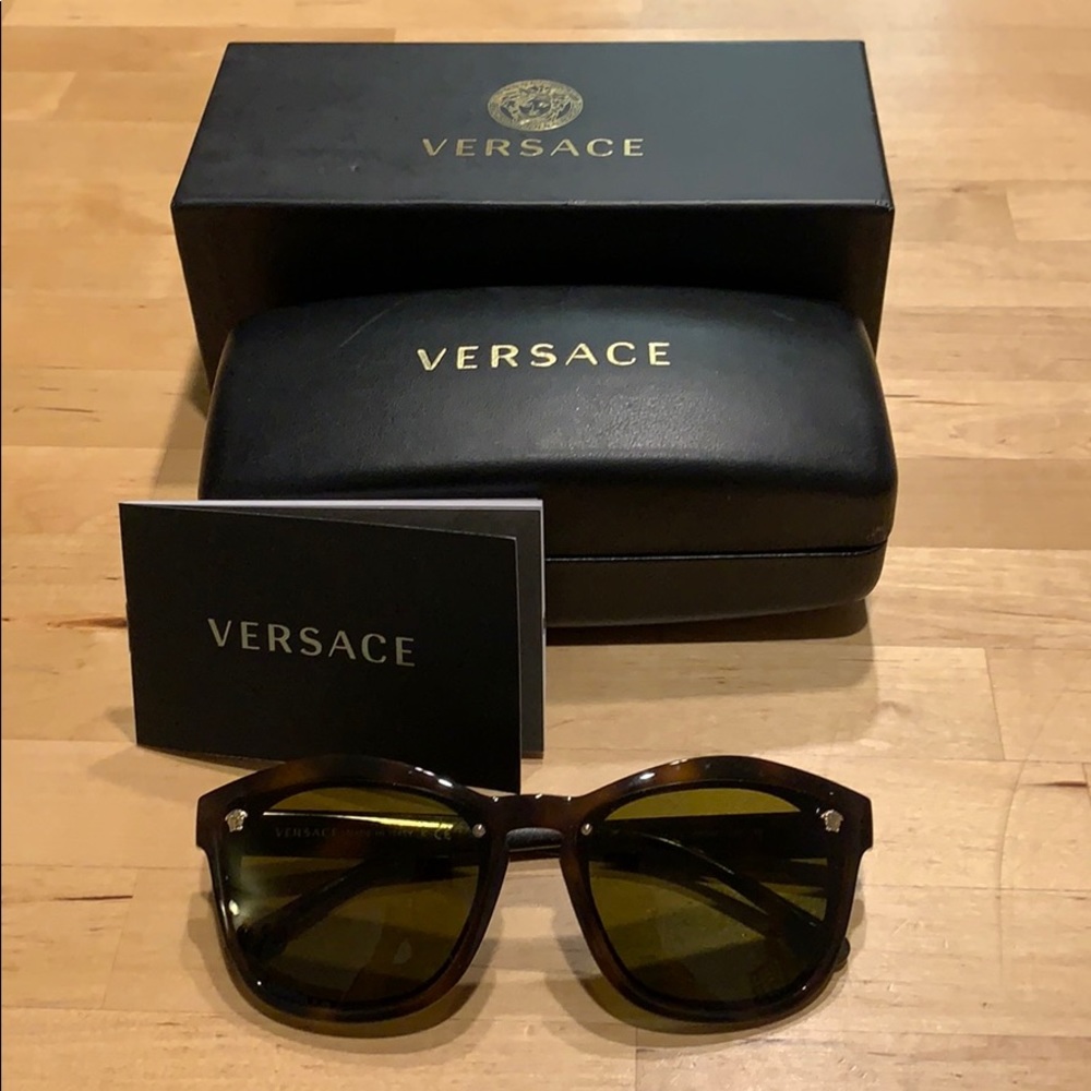 VERSACE MOD4350 HAVANA SQUARE WOMEN SUNGLASSES